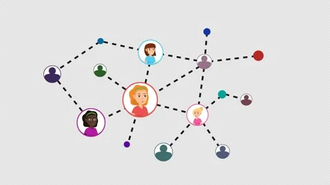 The scheme of relationships between people in a social network Stock-Footage 239932445