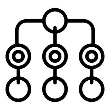 Scheme search engine icon, outline style 库存插图