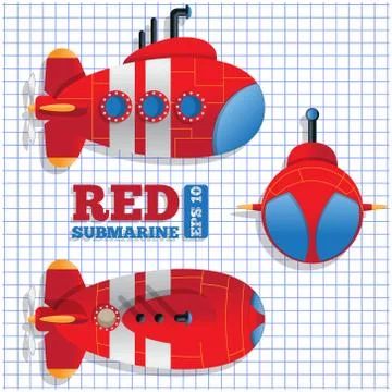 Scheme of a submarine Stock Illustration