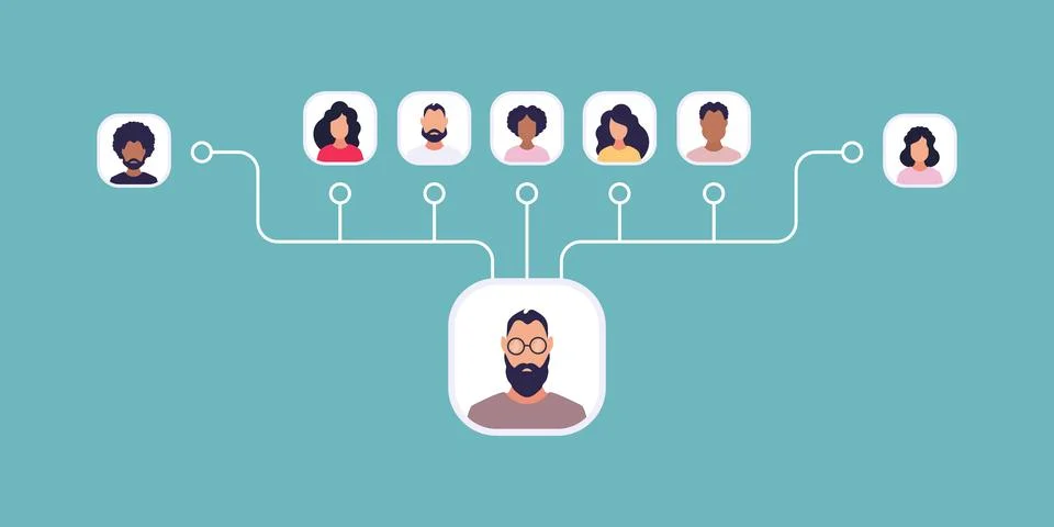 Scheme of subordination of people. Vector. Stock Illustration