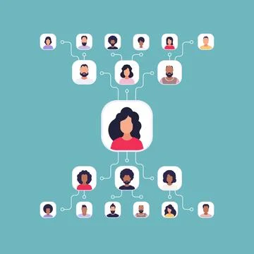 Scheme of subordination of people. Vector. Stock Illustration