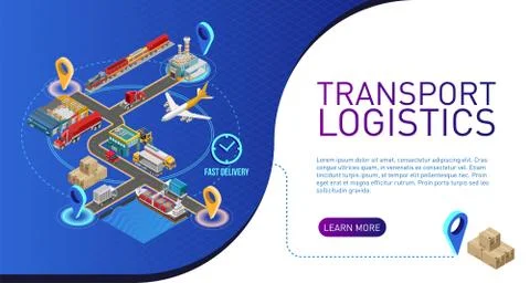Scheme of transport logistics for website Stock Illustration