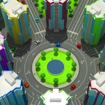 Scheme of the urban episode with the same type of building typical high-rise Stock Illustration