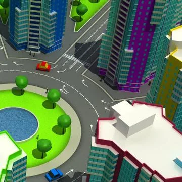 Scheme of the urban episode with the same type of building typical high-rise Stock Illustration