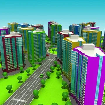 Scheme of the urban episode with the same type of building typical high-rise Stock Illustration