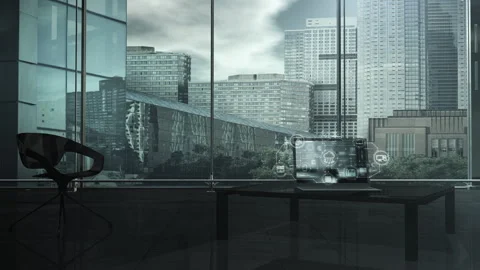 Scheme of using cloud technologies on a laptop screen. Stock Footage 273748876