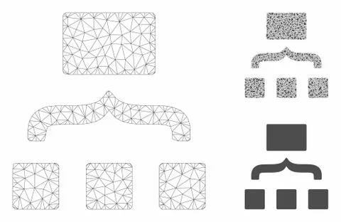 Scheme Vector Mesh 2D Model and Triangle Mosaic Icon イラスト素材