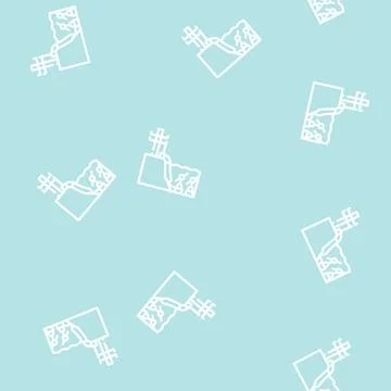 Scheme of work tidal power plant line vector seamless pattern Illustrazione stock
