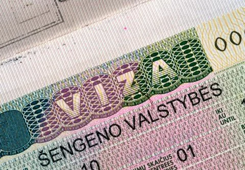Schengen visa Stock Photos