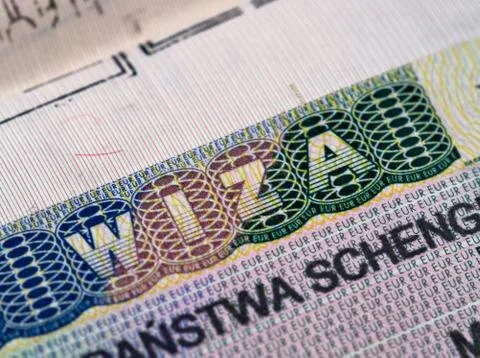 Schengen visa Stockfoto's