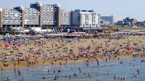 Scheveningen beach in The Hague, 스톡 동영상 275038670