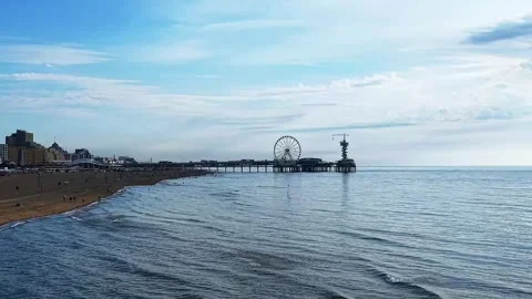Scheveningen beach Netherlands The Ferris Wheel The Pier at Scheveningen Stock Footage 337349667