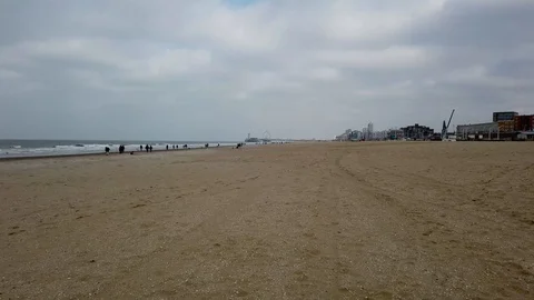Scheveningen beach with pier Stock Footage 103959793
