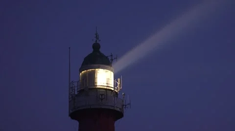 Scheveningen lighthouse in twilight - lamphouse - medium shot Stock Footage 48443690