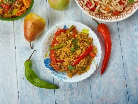 Schezwan Fried Rice Stock Photos