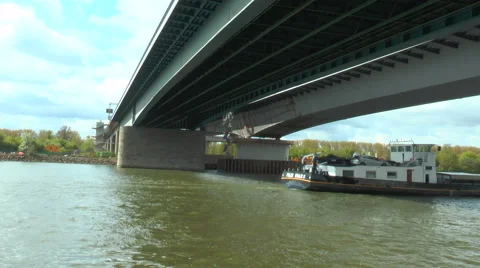 Schiersteiner Bruecke - construction site Stockbeeldmateriaal 62555557