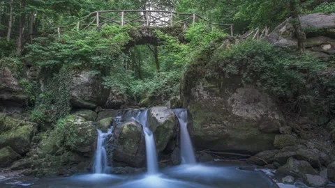 Schiessentmpel Cascada longtime exposure during sunrise Stock Footage 135760936