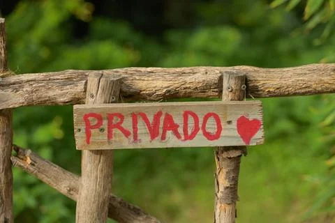 Schild privado, privat, Mallorca, Spanien *** Sign privado, private, Mallo... Stock Photos