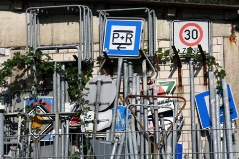 Schilder-Lager Foto stock