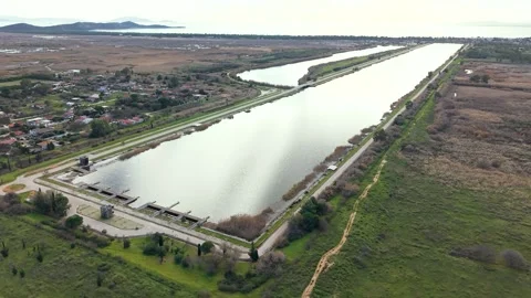 Schinias Olympic Rowing Centre in Greece – Aerial View Stock Footage 339267848