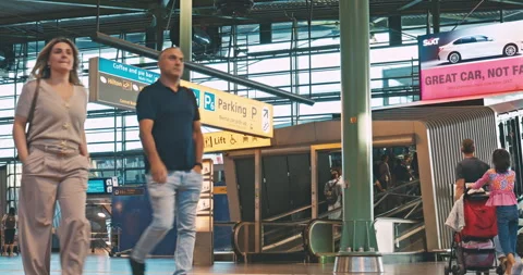 Schiphol Airport Interior Activity Stock Footage 340560381
