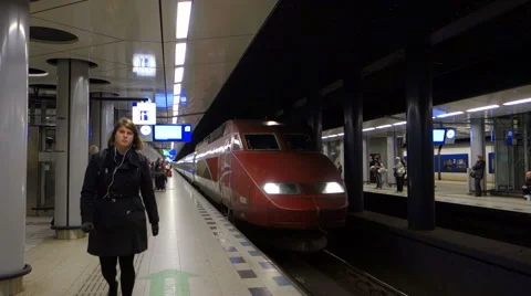Schipol Train Station in Amsterdam, The Netherlands (Editorial) Stock Footage