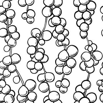 Schisandra berries vector pattern Stock Illustration