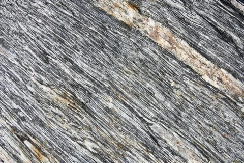 Schist rock - medium-grade metamorphic rock in New Zealand's Southern Alps. Stock Photos