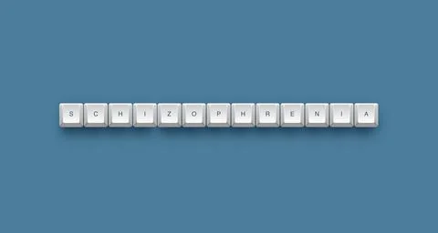 Schizophrenia text on a 3d keyboard button with shadow concept series 스톡 일러스트