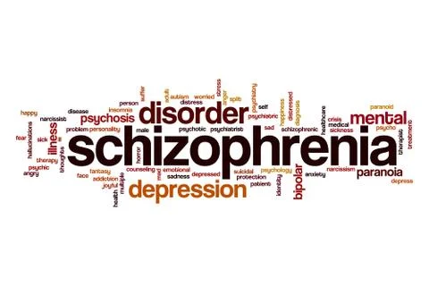 Schizophrenia word cloud concept Ilustración de archivo