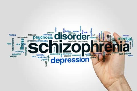 Schizophrenia word cloud concept Stockfoto's