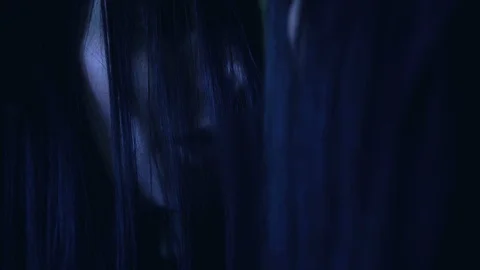 Schizophrenic patient looking in mirror having split personality mental disorder Stock Footage 118087300