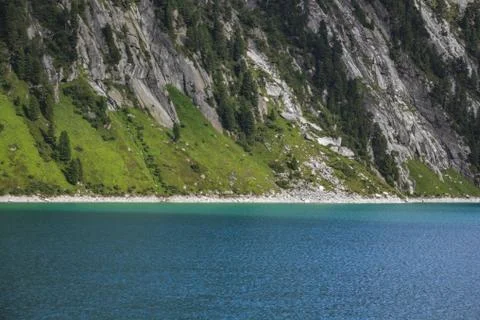 Schlegeis Stausee Ufer Stock Photos
