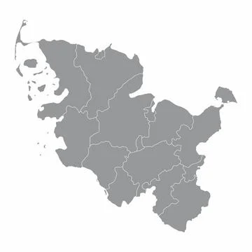 Schleswig-Holstein districts map Stock Illustration