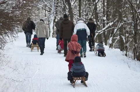 Schlittenfahrt Stock Photos