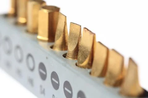 Schlitzschrauben Bits Stock Photos