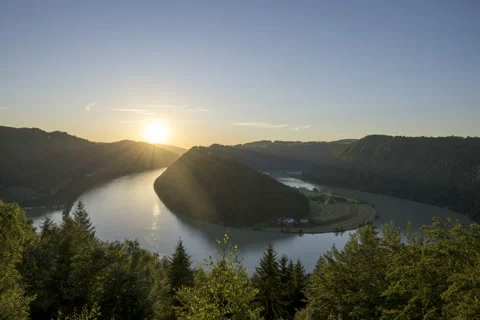 Schlögener Schlinge Donau Timelapse Stock Footage 217377174