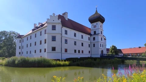 Schloss Hohenkammer, moated castle, Stock Footage 340899883