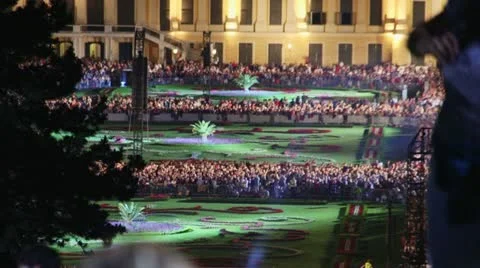 Schlosspark Crowd 3 Stock Footage 22243255
