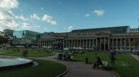 Schlossplatz Stuttgart (timelapse) Видео 43567529
