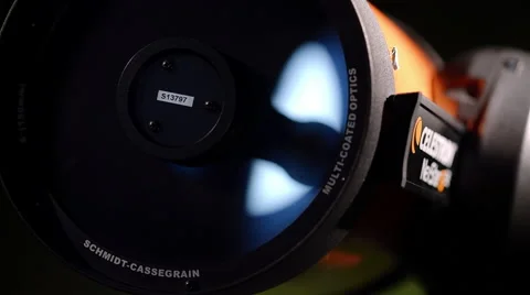 Schmidt cassegrain telescope moon reflection 1/4 Stock Footage 40162023