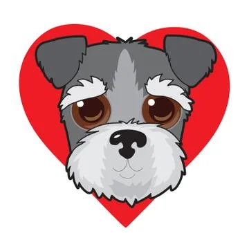 Schnauzer Face Stock Illustration