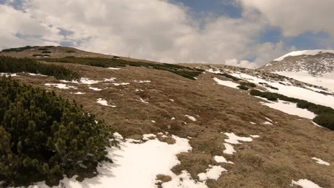 Schneeberg Austria on a cloudy day in early spring Stock Footage 156044737