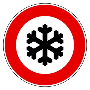 Schneeflocke und Verbotsschild - Snow flake and prohibition sign Schneeflo... Stock Photos