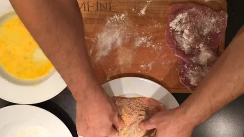 Schnitzel bread egg Stock-Footage 268483450