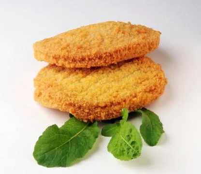 A schnitzel cordon bleu on white background Stock Photos