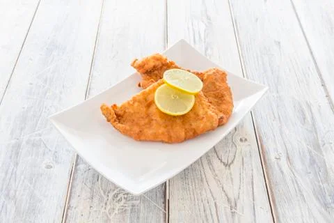 Schnitzel on a plate Stock Photos