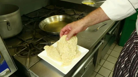 Schnitzel Stove Stock Footage 33229742