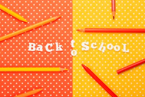 Scholar material to back to school in colored background Stock Photos