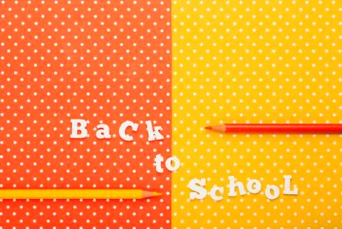 Scholar material to back to school in colored background Stock Photos